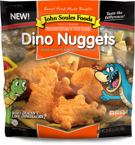 dinosaur-shaped chicken nuggets