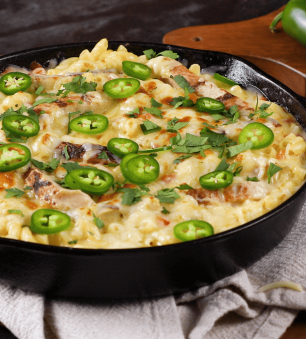 John Soules Mexican chicken skillet mac and cheese
