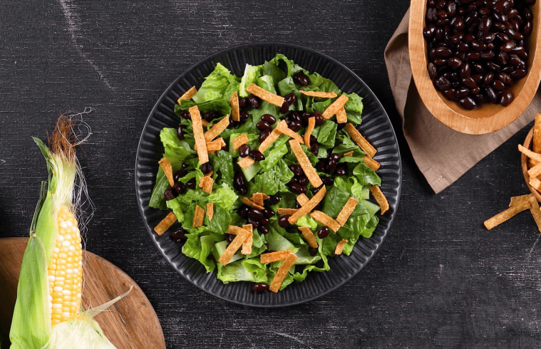 John Soules Southwest chicken salad with black beans and tortilla strips